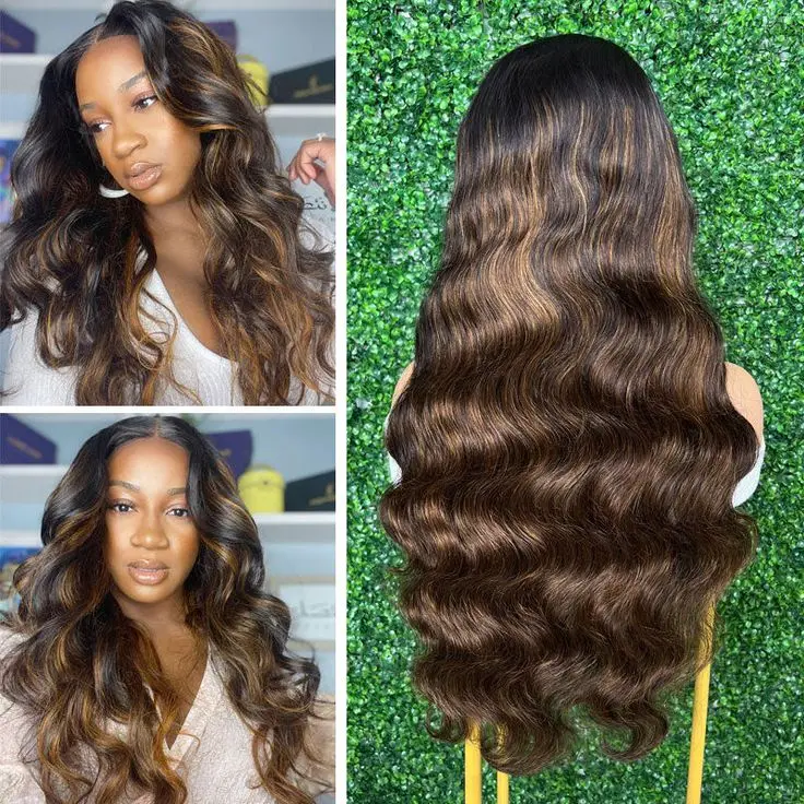 U Part Wig Ombre Colored Body Wave Human Hair UBW2 - Image 2