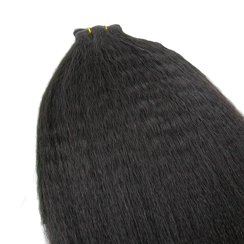 Ultra Thin Genius Weft Kinky Straight Human Hair Weaving - Image 3