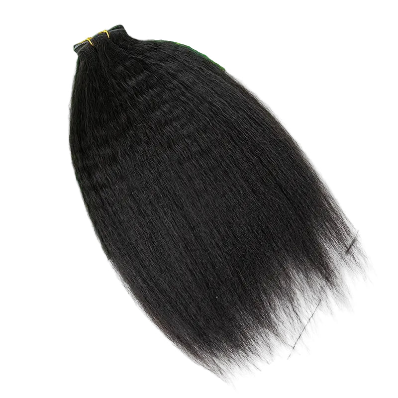 Ultra Thin Genius Weft Kinky Straight Human Hair Weaving - Image 4
