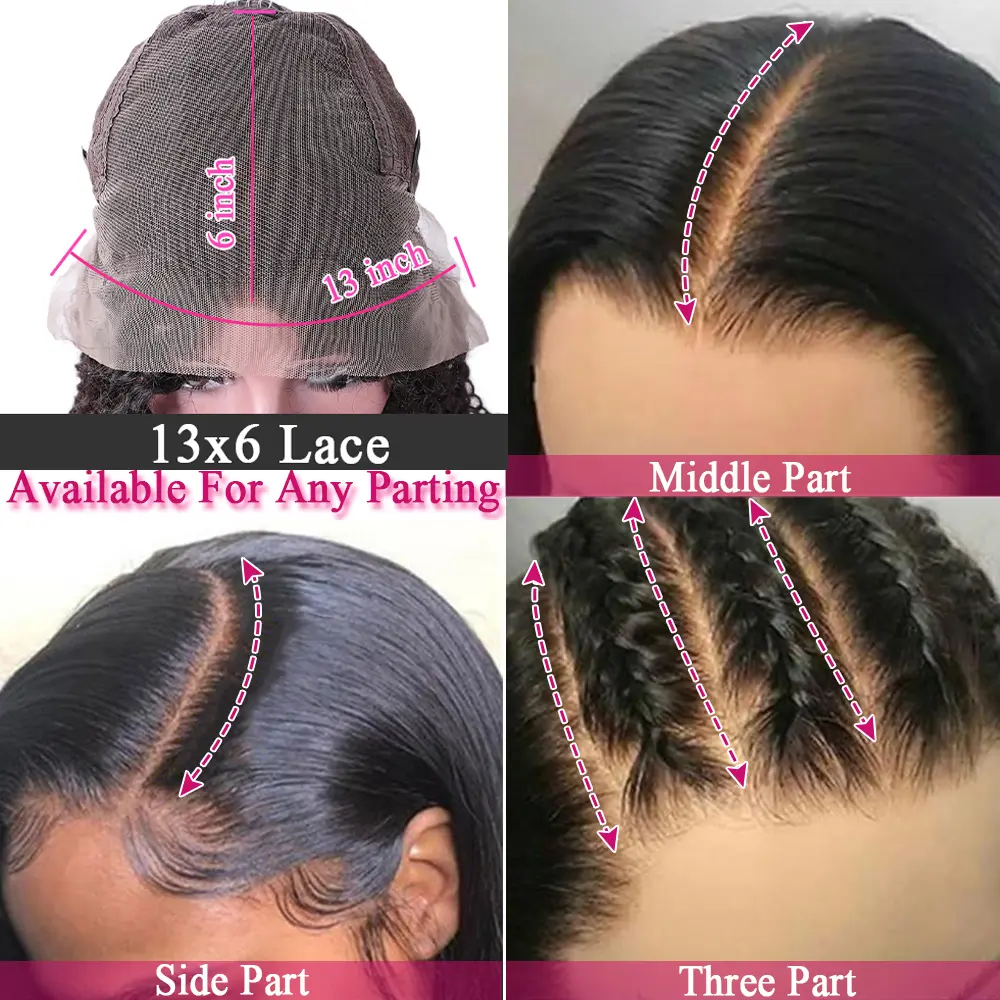 Undetectable Clear Lace Melt Skin light Yaki Straight 13x6 Lace Front Wig HDYS136 - Image 10
