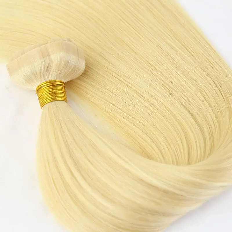 613 Blonde 7 Parts/Set Seamless Clip Human Hair Clip In Extensions - Image 3