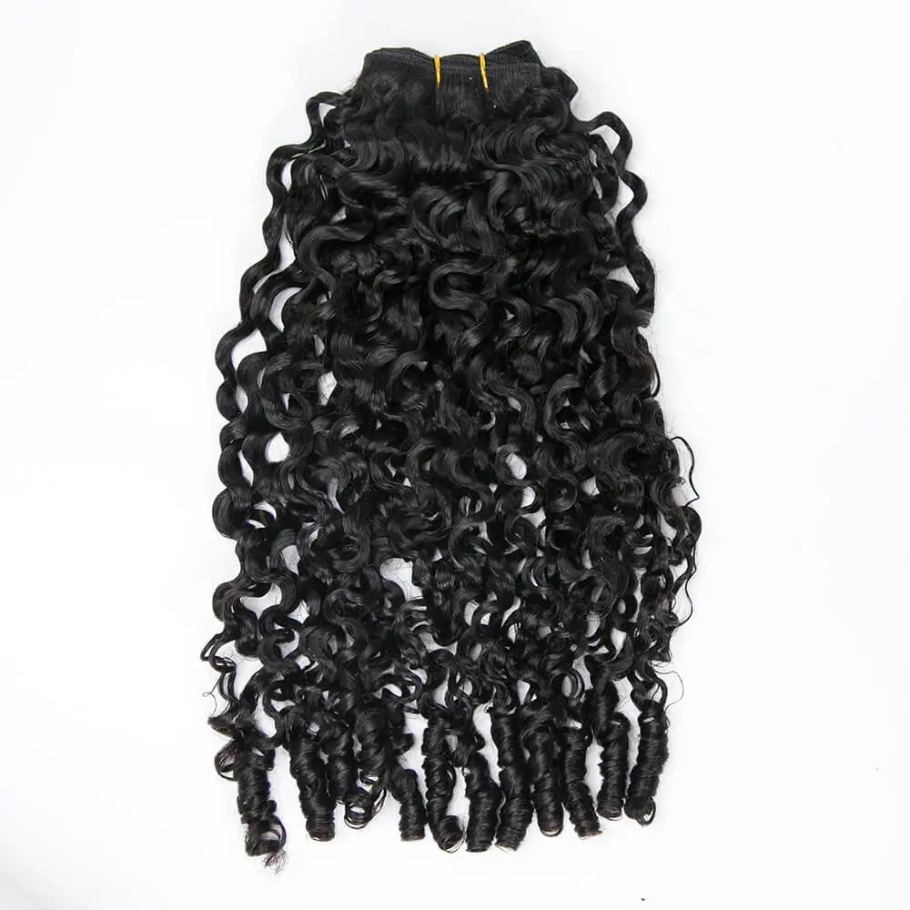 Cambodia Virgin Hair Weft Bundles Water Burmese Curly Human Hair Weaving - Image 5