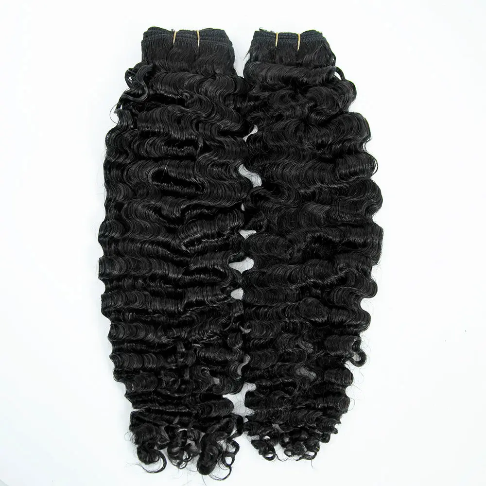 Cambodia Virgin Hair Weft Bundles Water Deep Wave Human Hair Weaving - Image 3