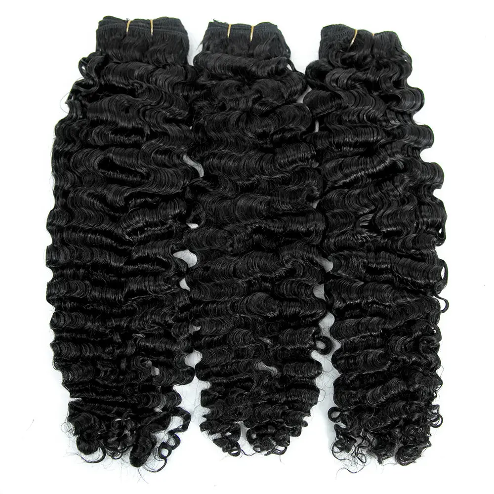 Cambodia Virgin Hair Weft Bundles Water Deep Wave Human Hair Weaving - Image 5