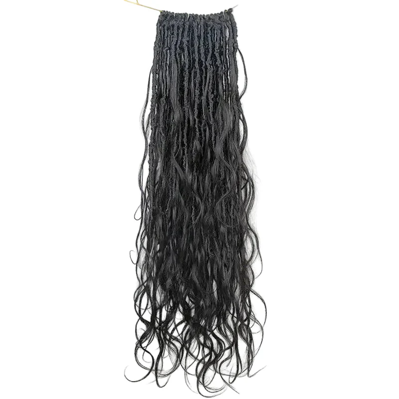 Wholesale-Crochet Boho Locs  Hair With Body Wave Human Hair French Curls 22"-26" - Image 3